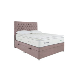 Sleepeezee - Natural Touch 3000 Pillowtop Side Ottoman Divan Set - King Size - Plush Light Pink