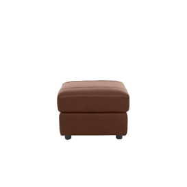 Orlando Leather Footstool - Butterscotch