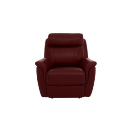 Orlando Leather Power Recliner Chair with Power Headrest and Lumbar Support - Ruby