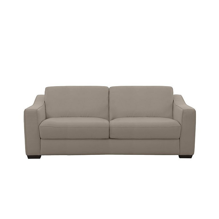 Optimus Space Saving BV Leather Sofa Bed with Memory Foam Mattress - BV Taupe