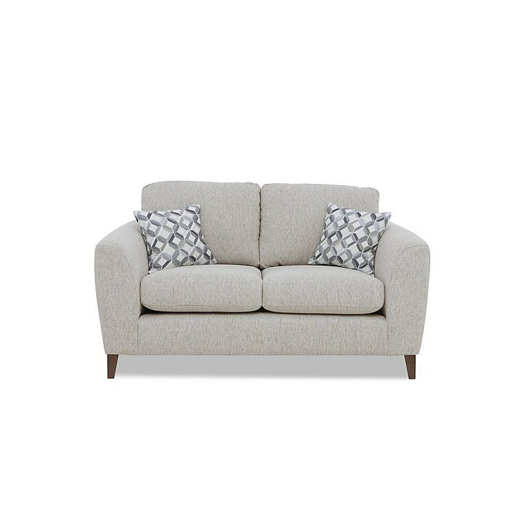 Pippa 2 Seater Fabric Sofa with Wooden Feet - Clay Ebony