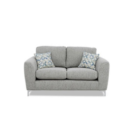 Pippa 2 Seater Fabric Sofa with Chrome Feet - Zinc Sea