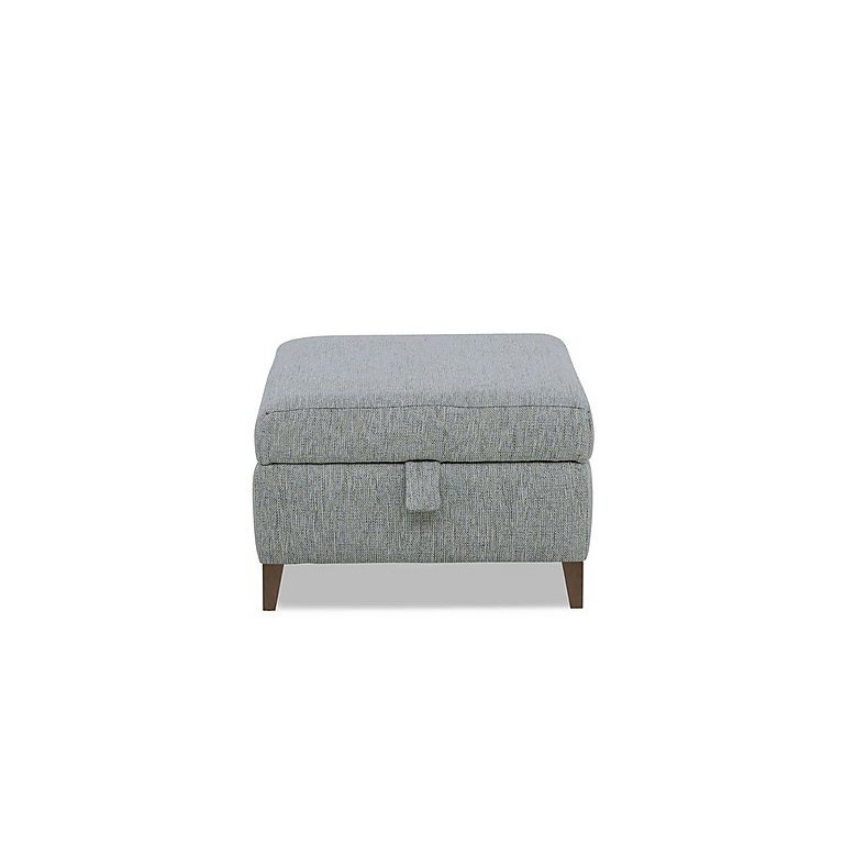 Pippa Fabric Storage Footstool with Walnut Feet - California Blu