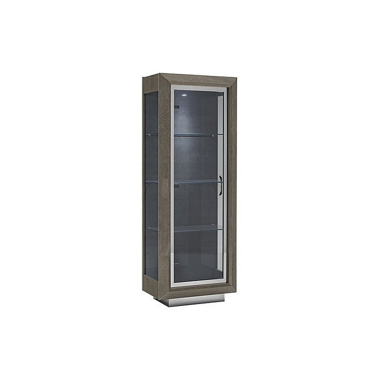 Palazzo 1 Door Curio Cabinet - Silver Birch