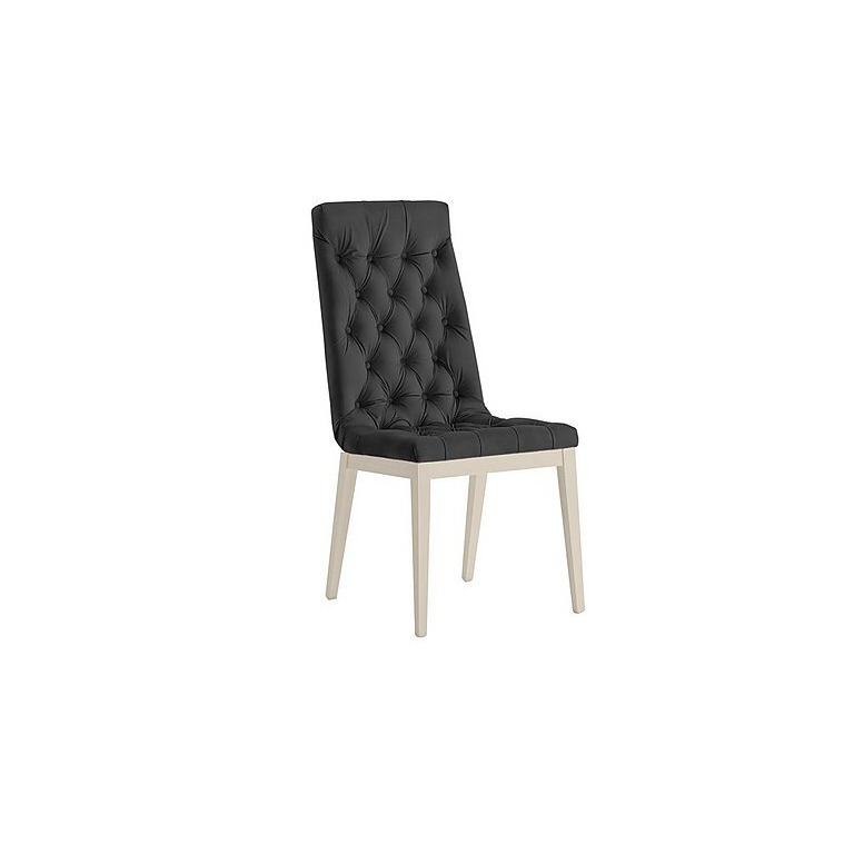 Palazzo Capitonne Buttoned Dining Chair in Sand Birch - Scarlet Dark Grey