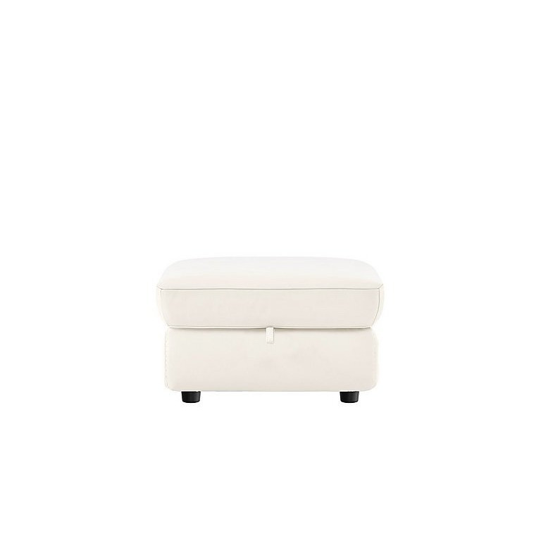 Compact Collection Piccolo NC Leather Storage Footstool - NC Star White