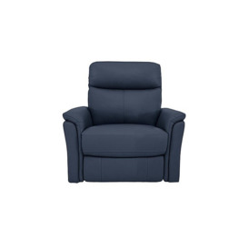 Compact Collection Piccolo Power Recliner Leather Armchair - NC Ocean Blue