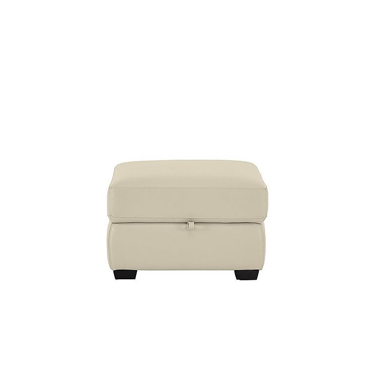 Compact Collection Petit NC Leather Storage Footstool - NC Bisque