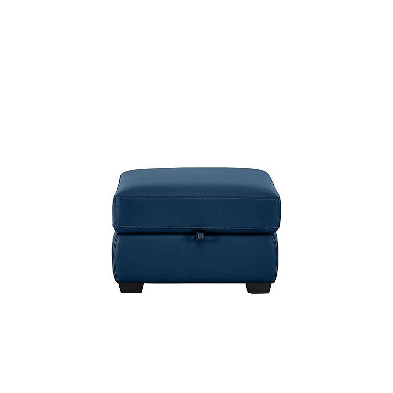 Compact Collection Petit NC Leather Storage Footstool - Carribean Sea