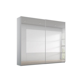 Rauch - Rio 226cm 2 Door Sliding Wardrobe with Premium Interior Fittings Package - Silk Grey Carc/Grey Mirror