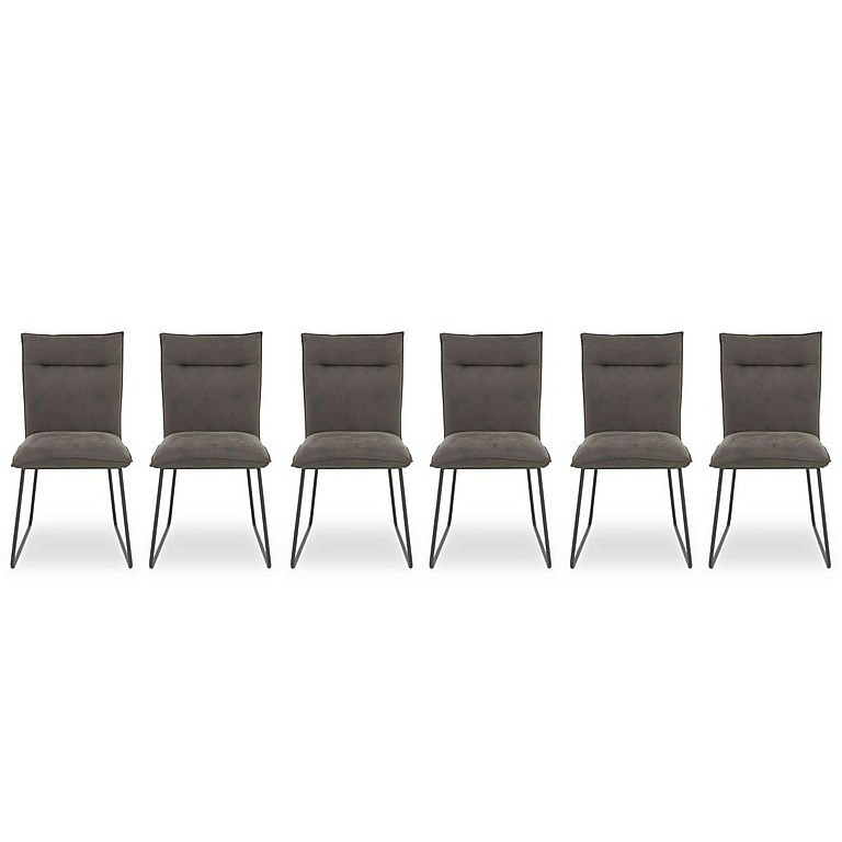 Ruben Set 6 of Faux Suede Dining Chairs