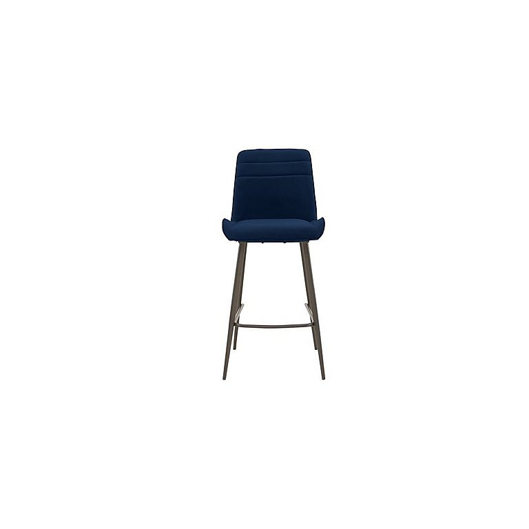 Samurai Velvet Bar Stool - Blue