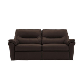 G Plan - Seattle 3 Seater Leather Power Recliner Sofa with Power Lumbar - Capri Chocolate