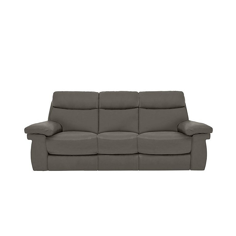 Comfort Story - Serene 3 Seater Leather Recliner Sofa with Headrests and Power Lumbar - Elephant