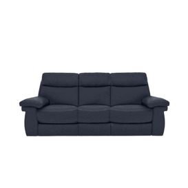 Comfort Story - Serene 3 Seater Leather Recliner Sofa with Headrests and Power Lumbar - Navy