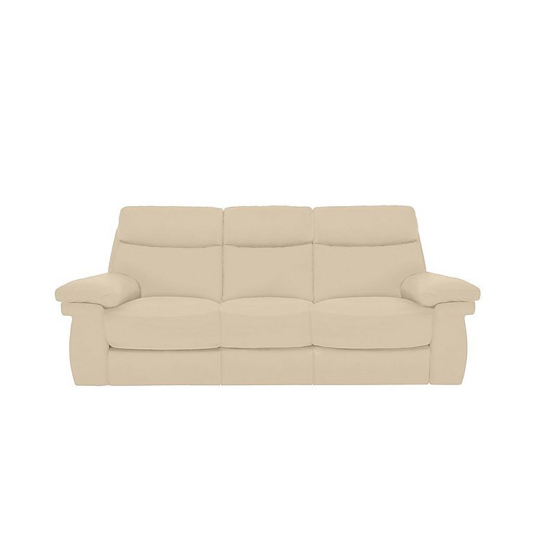 Comfort Story - Serene 3 Seater Leather Power Recliner Sofa with Drop Down Table - Bisque