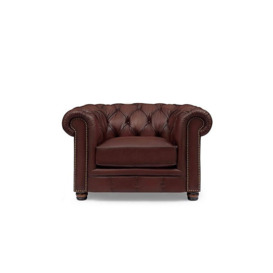 At The Helm - Shackleton Leather Chesterfield Chair with USB-C - Merlot