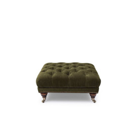At The Helm - Shackleton Fabric Square Footstool with Castors - Pine