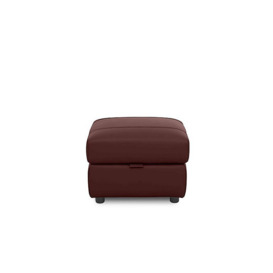 Sloane Leather Storage Footstool - Ruby