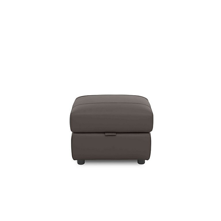 Sloane Leather Storage Footstool - Storm