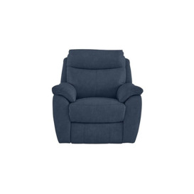 Snug Fabric Manual Recliner Armchair - Blue