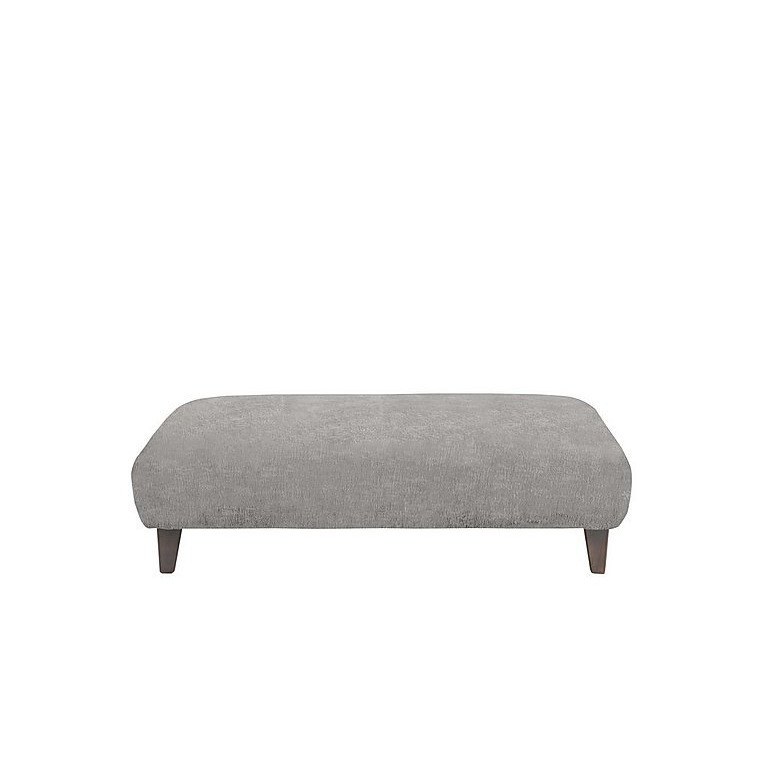 Boutique Splendour Fabric Bench Stool - Meridian Silver with Grey Feet