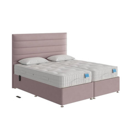 Sleep Story - Natural Comfort Adjustable Soft Divan Bed With 2 Drawer Storage - King Size - Plush Lilac