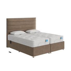 Sleep Story - Natural Comfort Adjustable Firm Divan Bed With 2 Drawer Storage - Super King - Lace Caramel