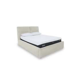 Stark Leather Manual Ottoman Bed Frame - King Size - Frost