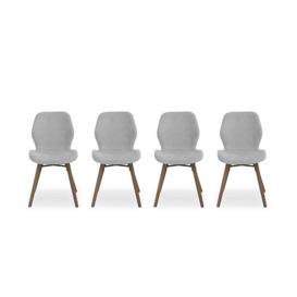 Stockholm Set of 4 Upholstered Dining Chairs - Dark Oak