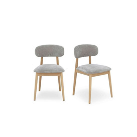 Stockholm Pair of Wooden Dining Chairs - Light Oak