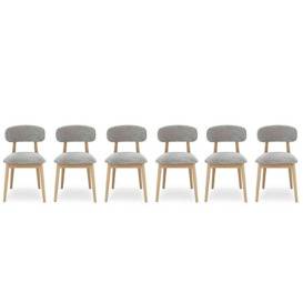 Stockholm Set of 6 Wooden Dining Chairs - Light Oak
