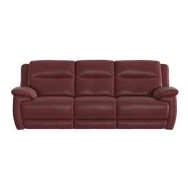 Touch 3 Seater NC Leather Sofa with Manual Recliner - NC Deep Red