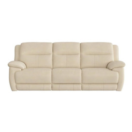 Touch 3 Seater NC Leather Sofa with Manual Recliner - NC Bisque