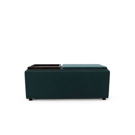 The Lounge Co. - Bronwyn Storage Bench Tray Stool - Evening Teal Wt