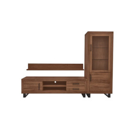 Bodahl - Terra Large Media Set with TV Unit, Small Display Cabinet and 180cm Wall Shelf - Old Bassano