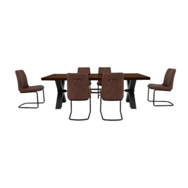 Bodahl - Terra Dining Table and 6 Cognac Chairs - Desert