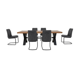 Bodahl - Terra Dining Table and 6 Grey Chairs - Oiled