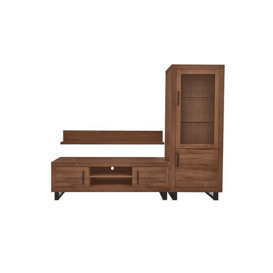 Bodahl - Terra Small Media Set with TV Unit, Display Cabinet and 150cm Wall Shelf - Old Bassano
