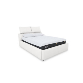 Tyrell BV Leather Manual Ottoman Bed Frame - King Size - BV Star White