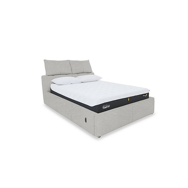 Tyrell Fabric Electric Ottoman Bed Frame - King Size - R23 Silver Grey