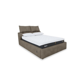 Tyrell Fabric Electric Ottoman Bed Frame - Super King - Khaki