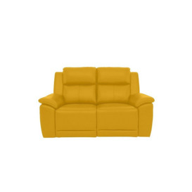 Utah 2 Seater Leather Recliner Sofa with Headrests and Power Lumbar - Giallo