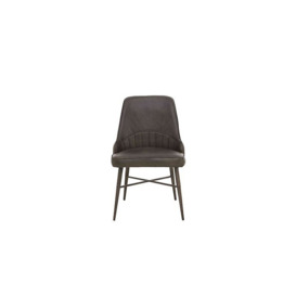 Val Leather Dining Chair - Vintage Dark Grey