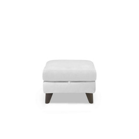 Wade HW Leather Storage Footstool - Star White