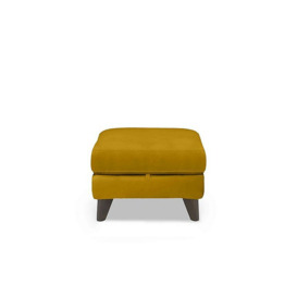Wade Leather Storage Footstool - Yellow