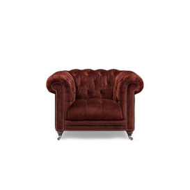 At The Helm - Walter Fabric Chesterfield Chair with USB-C - Tawny