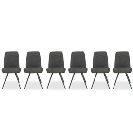 Warrior Set of 6 Standard Dining Chairs - Grey