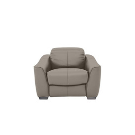 Xavier BV Leather Armchair with Power Recliner - Silver Grey