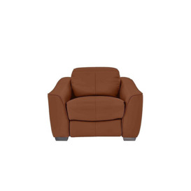 Xavier Leather Armchair with Power Recliner - Warm Brown